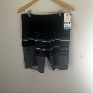 Billabong Black and Gray Gradient Board Shorts